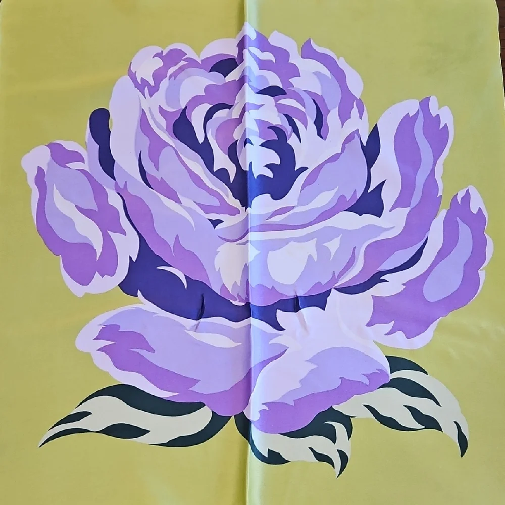 PURPLE‎ ROSE GREEN SQUARE SCARF